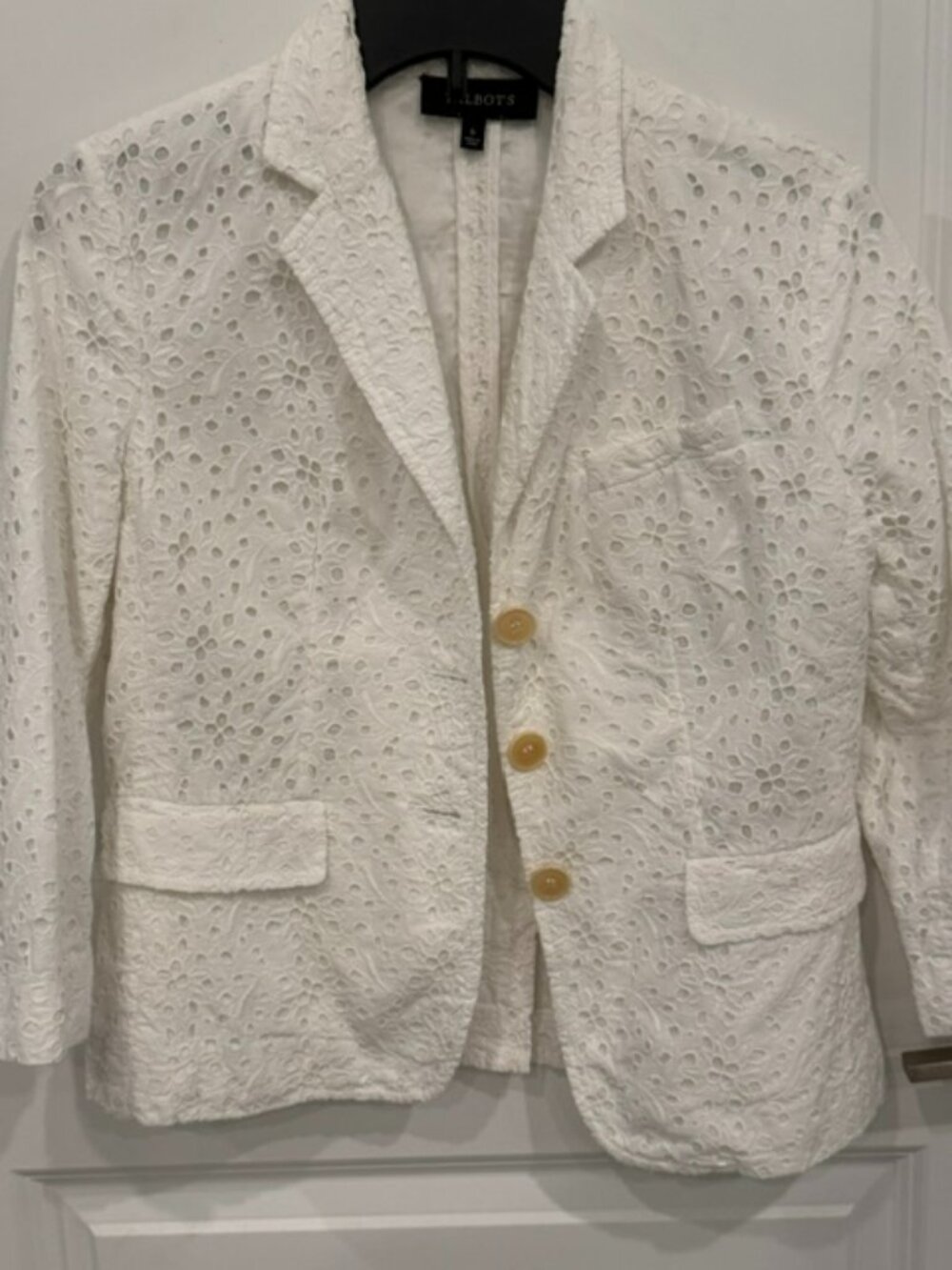 Talbots White Eyelet Blazer